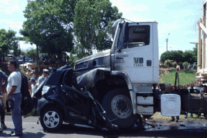 crushed Smart car