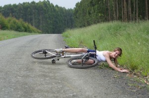 chick on bike