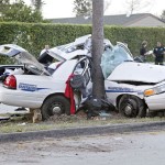 wrecked cop car