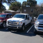 big trucks lined up pic