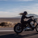 chick on bike