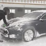 Tesla in snow