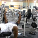 man benching