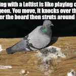 Leftist pigeon